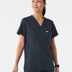 Women's Figs Catarina Scrub Top - Dark Harbor, size Large